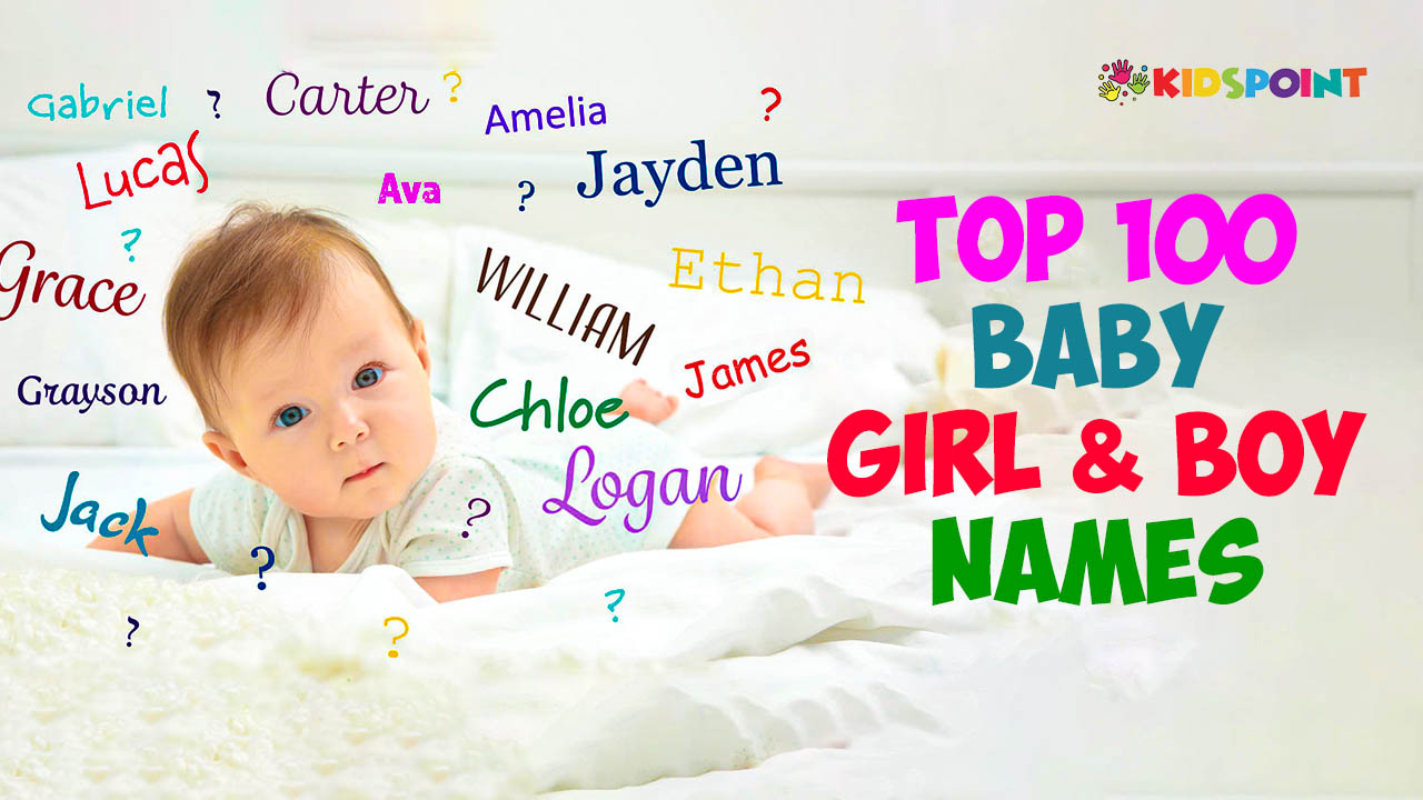 top 100 baby girl & boy names