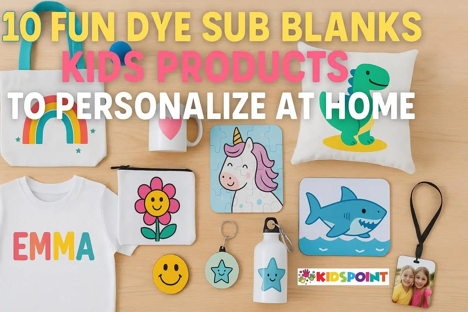 10 Fun Dye Sub Blanks Kids Products to Personalize at Home