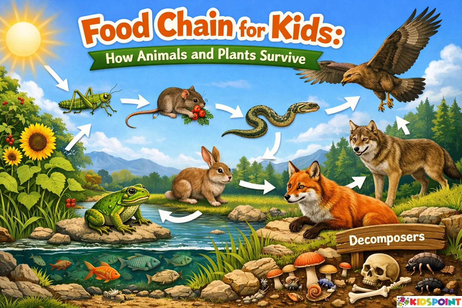 Food Chain for Kids: How Animals and Plants Survive