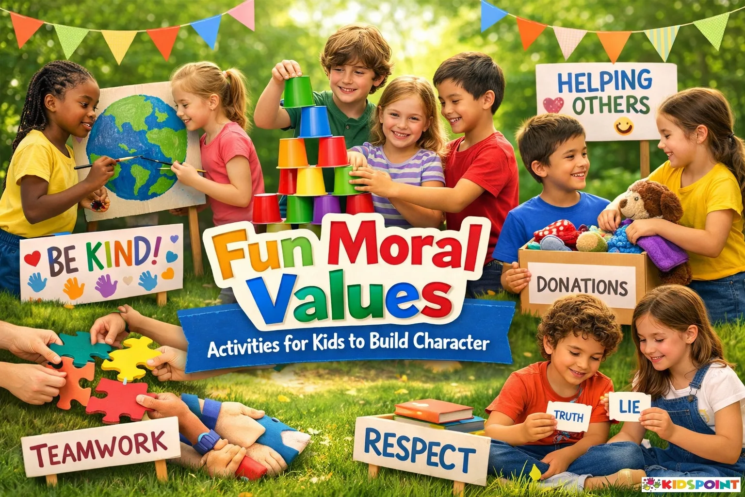 Teach kids strong character with fun moral values activities from The Kids Point. Discover simple ways to build honesty, kindness, and respect daily.